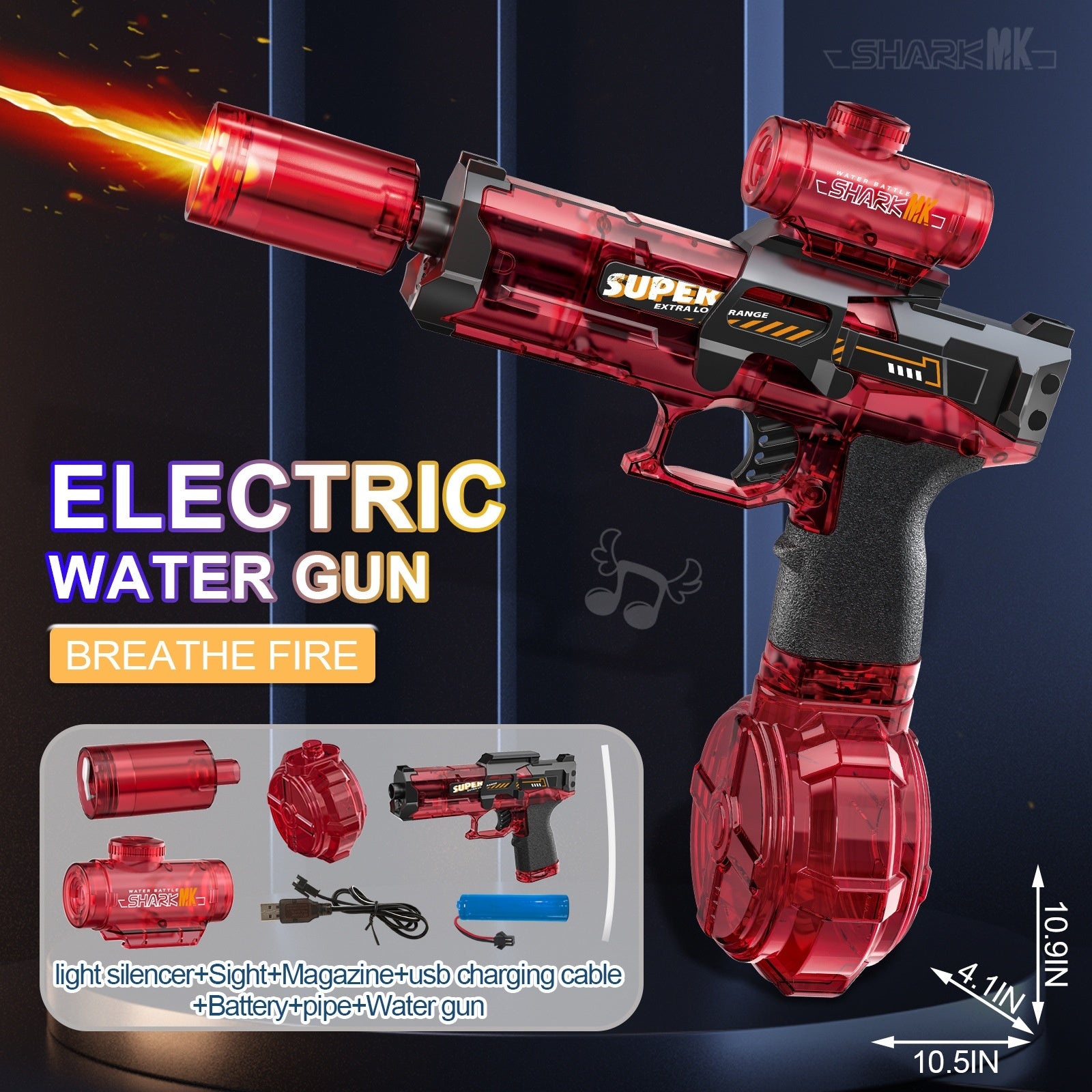 LED Lights Electric Water Guns Children Simulated Shooting Recoil Powerful Automatic Water Spray Gun Kids Summer Outdoor Toys