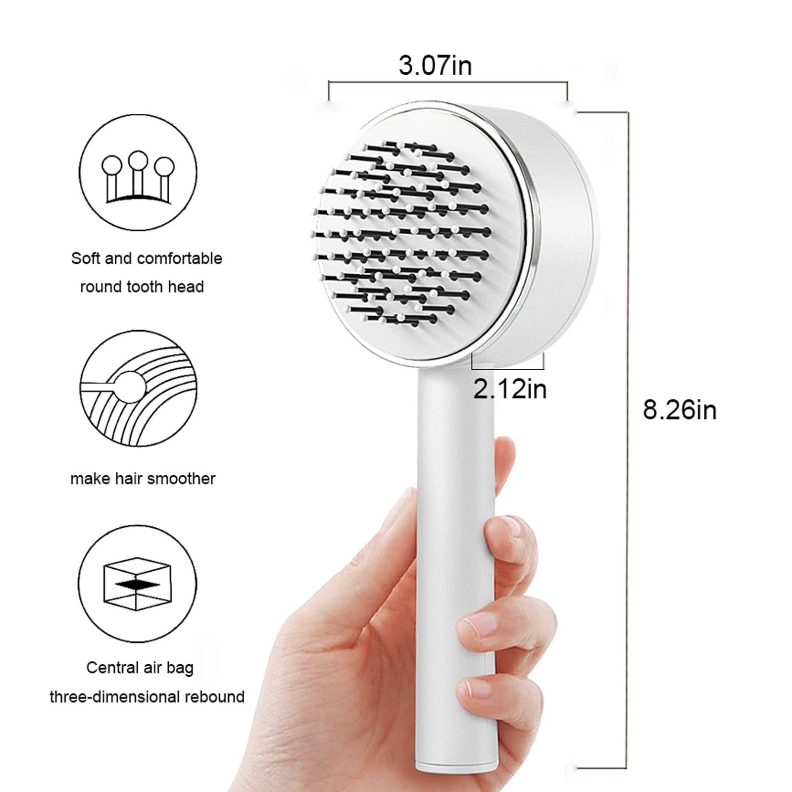 VOYD SELF CLEANING HAIR BRUSH SMOOTH, TANGLE FREE HAIR INSTANTLY