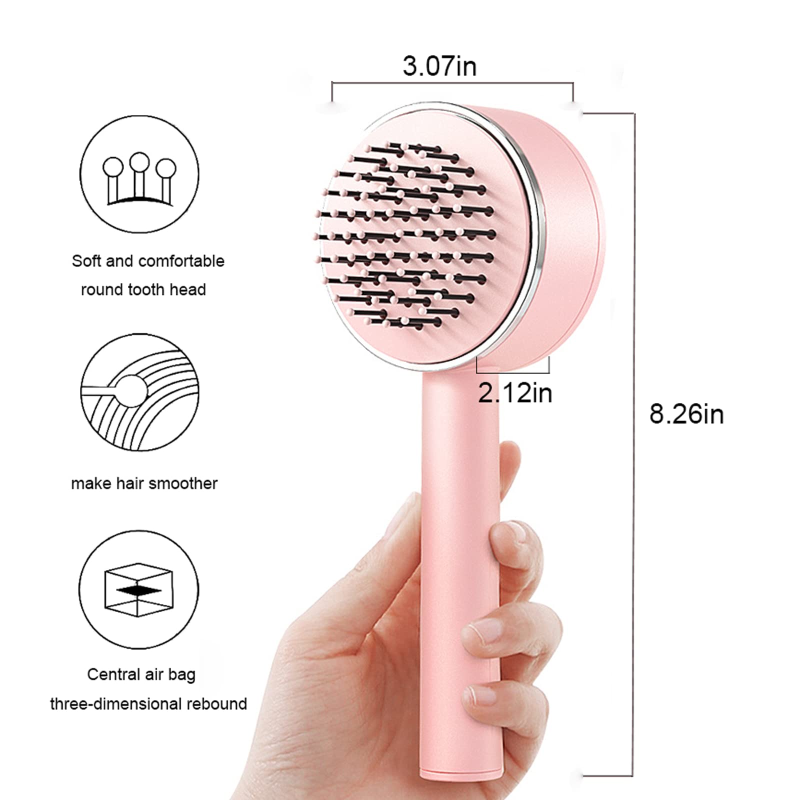 VOYD SELF CLEANING HAIR BRUSH SMOOTH, TANGLE FREE HAIR INSTANTLY