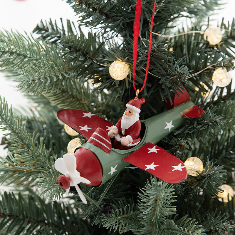 Christmas airplane ornament Santa Claus mini hanging decor (limited holiday edition)
