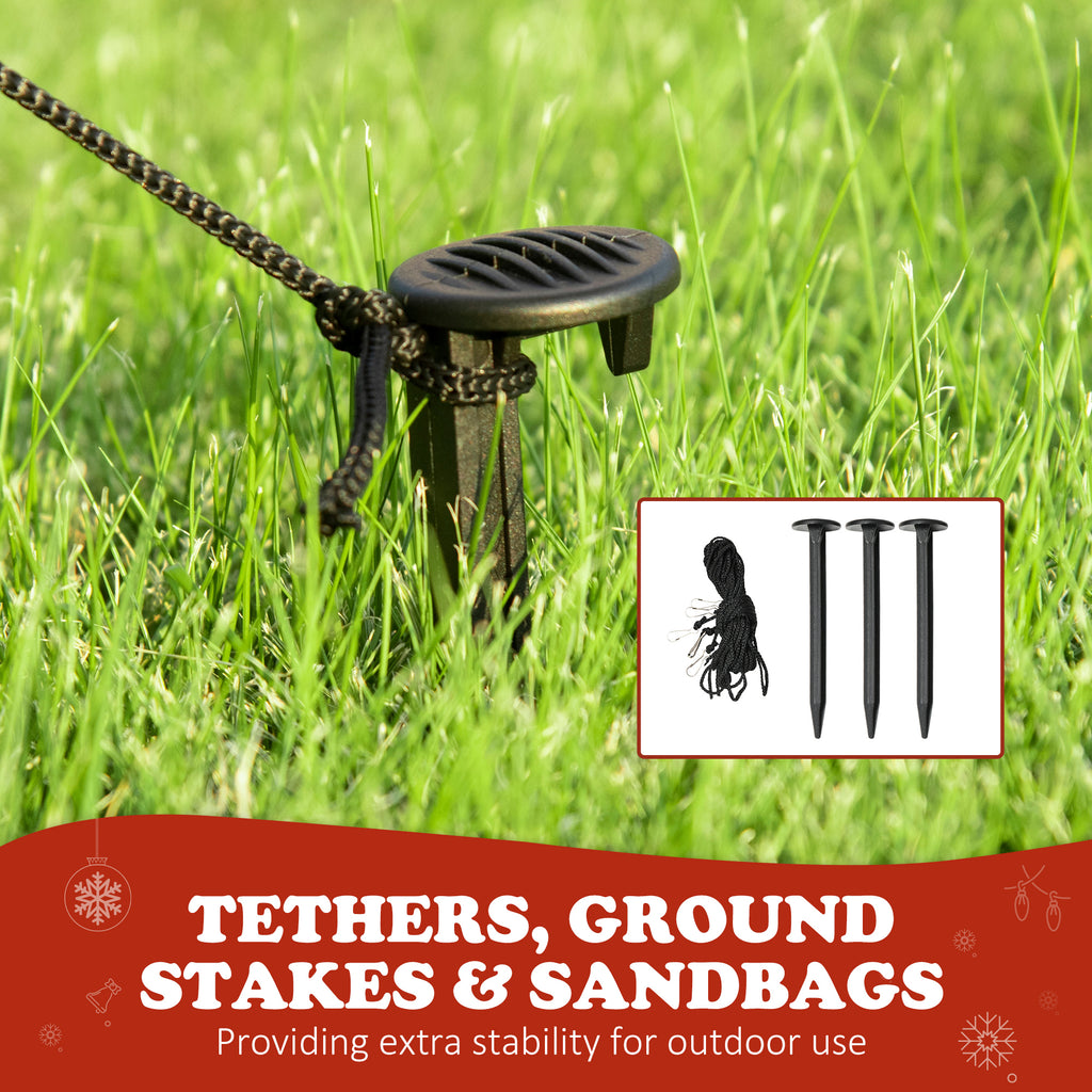 Christmas Inflatables Outdoor Decorations Santa and Penguin Standing in Sock with Candy Cane Gift Box