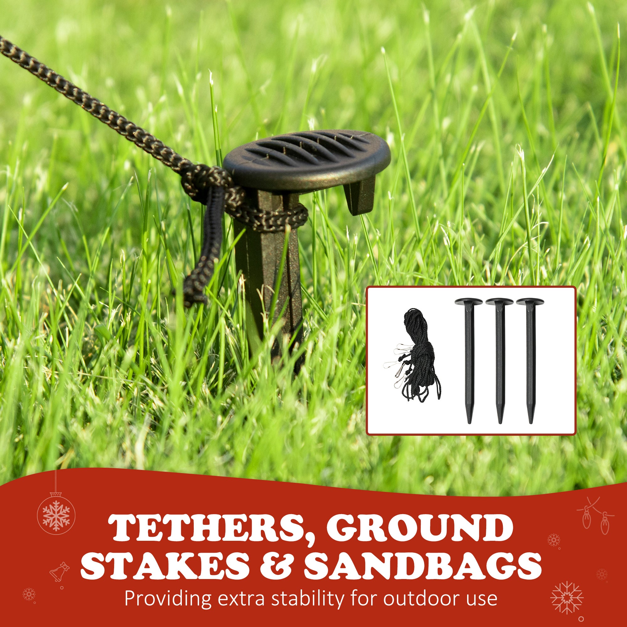 Christmas Inflatables Outdoor Decorations Santa and Penguin Standing in Sock with Candy Cane Gift Box