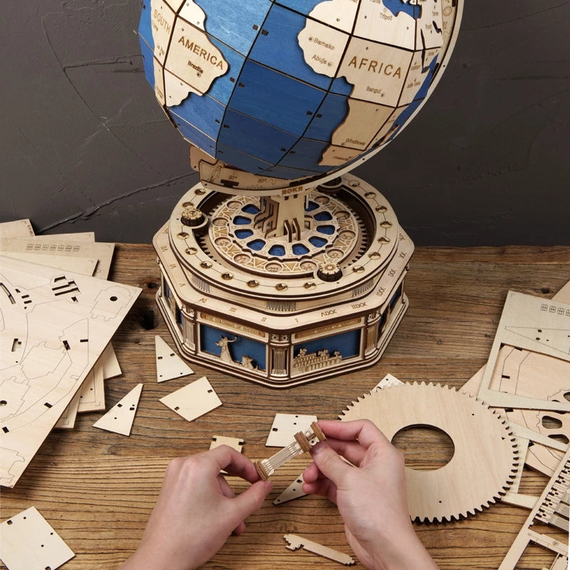 Robotime Globe Earth 567pcs 3D Wooden Puzzle Games Ocean Map Ball