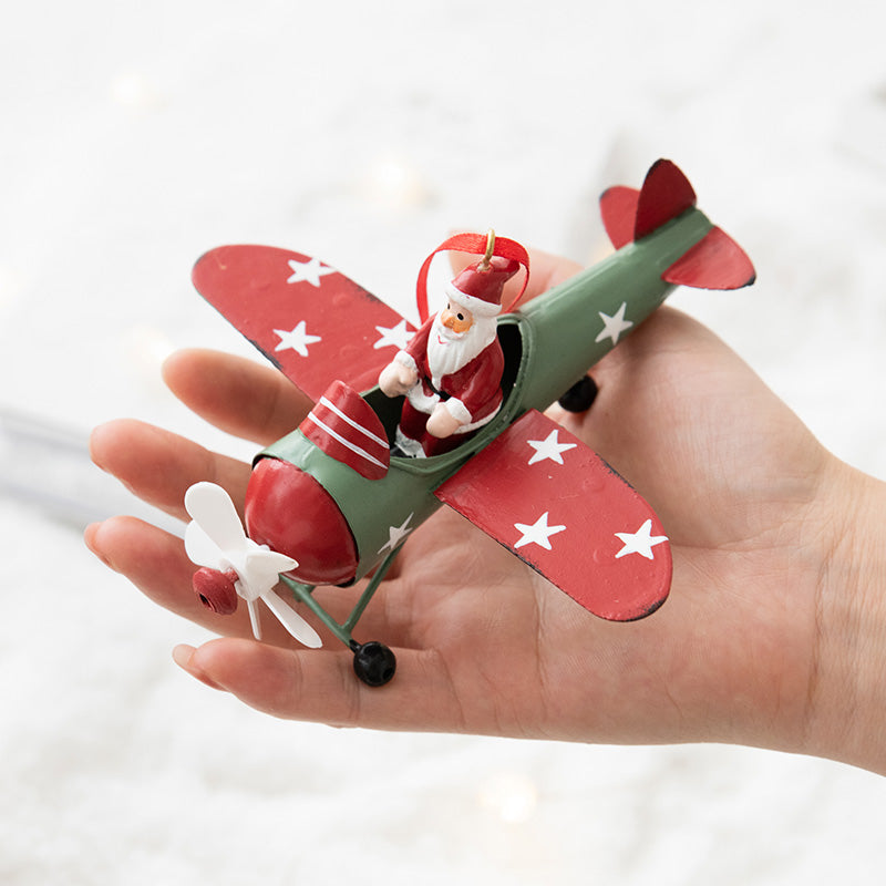Christmas airplane ornament Santa Claus mini hanging decor (limited holiday edition)