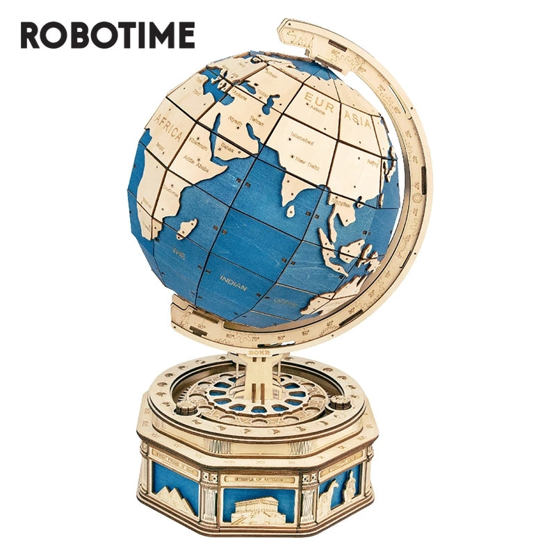 Robotime Globe Earth 567pcs 3D Wooden Puzzle Games Ocean Map Ball